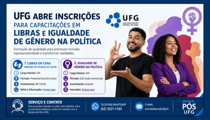 UFG abre inscrições para capacitações em Libras e Igualdade de Gênero na Política